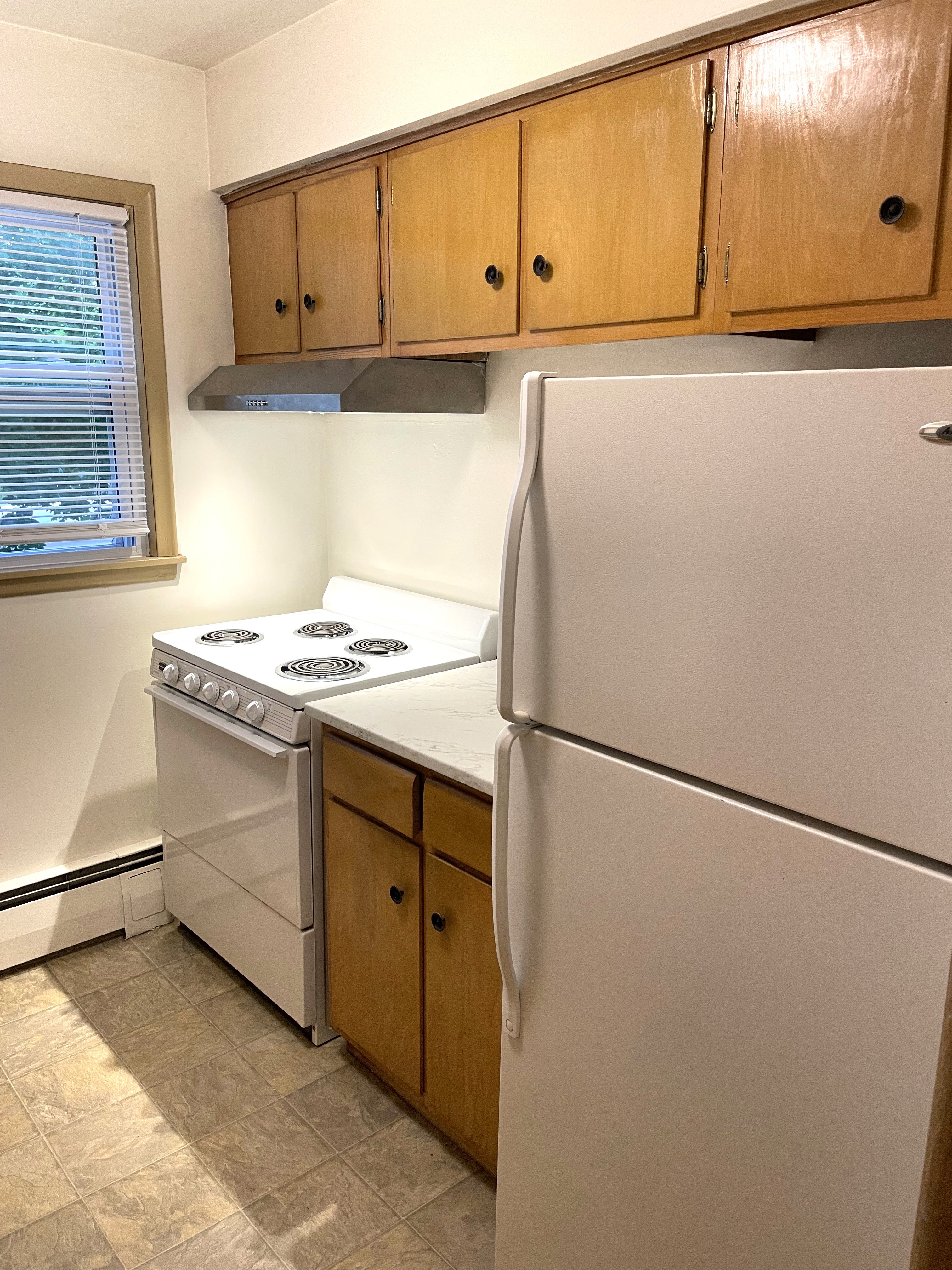 Ample cabinet space.